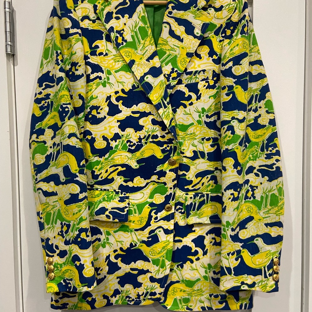 Lilly Pulitzer Mens Stuff 1970s ORIGINAL Piping Plover Print Blazer
